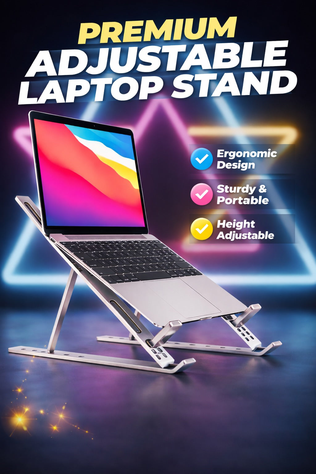 Premium Aluminum Foldable Adjustable Laptop Stand