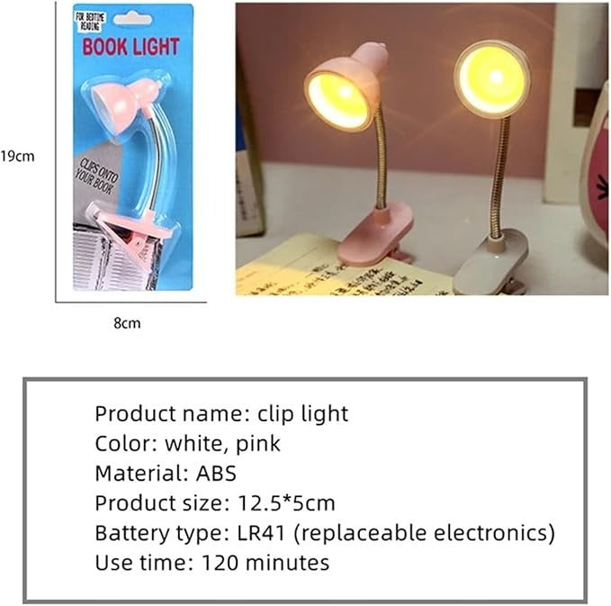Mini Book Light With Clip – Cute Retro Night Lamp