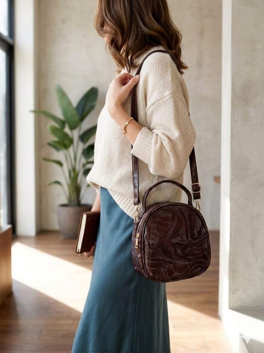Marble Gloss Mini Crossbody Handbag