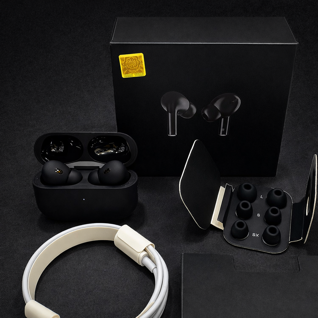 Original Black Pro 2 Box Pack Wireless Earbuds with All Accessories