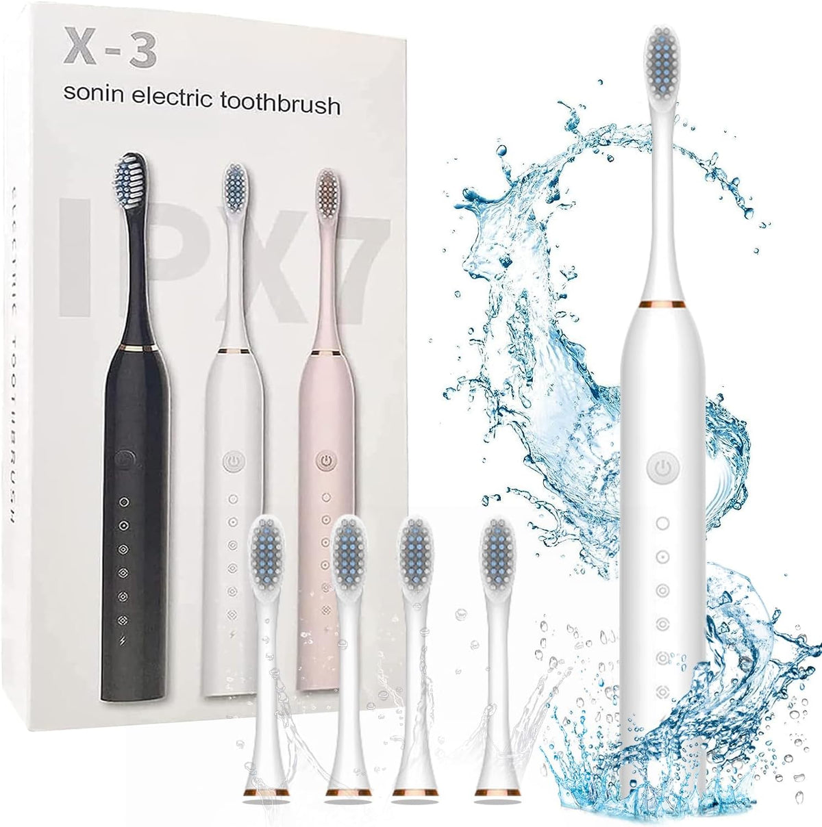 Rechargeable Electric Toothbrush With 2 Extra Heads |