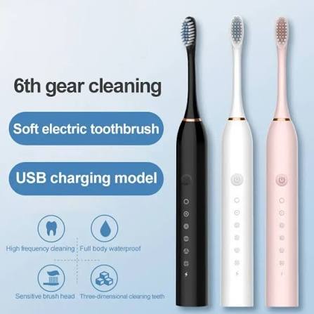 Rechargeable Electric Toothbrush With 2 Extra Heads |