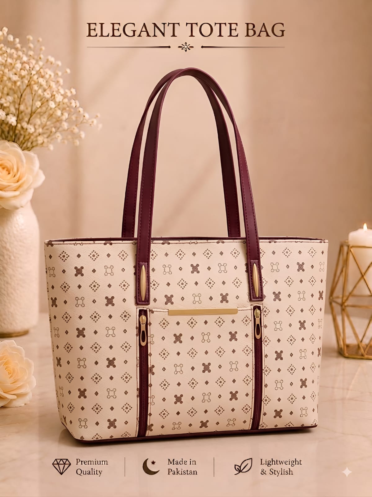 Pattern Tote Bag Stylish Durable Spacious Fashion Accessory