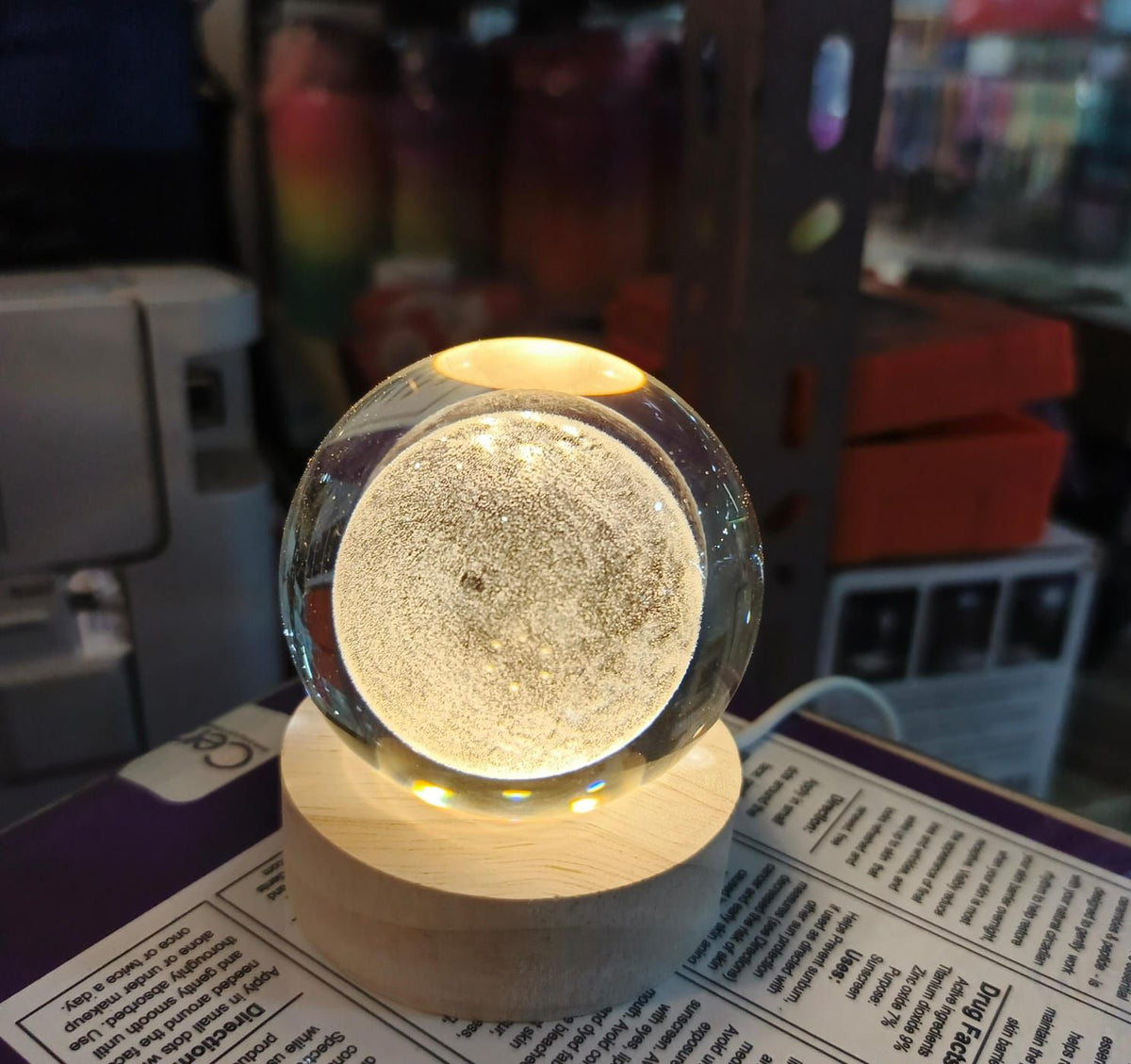 Beautiful 3D Crystal Ball LED Table Lamp