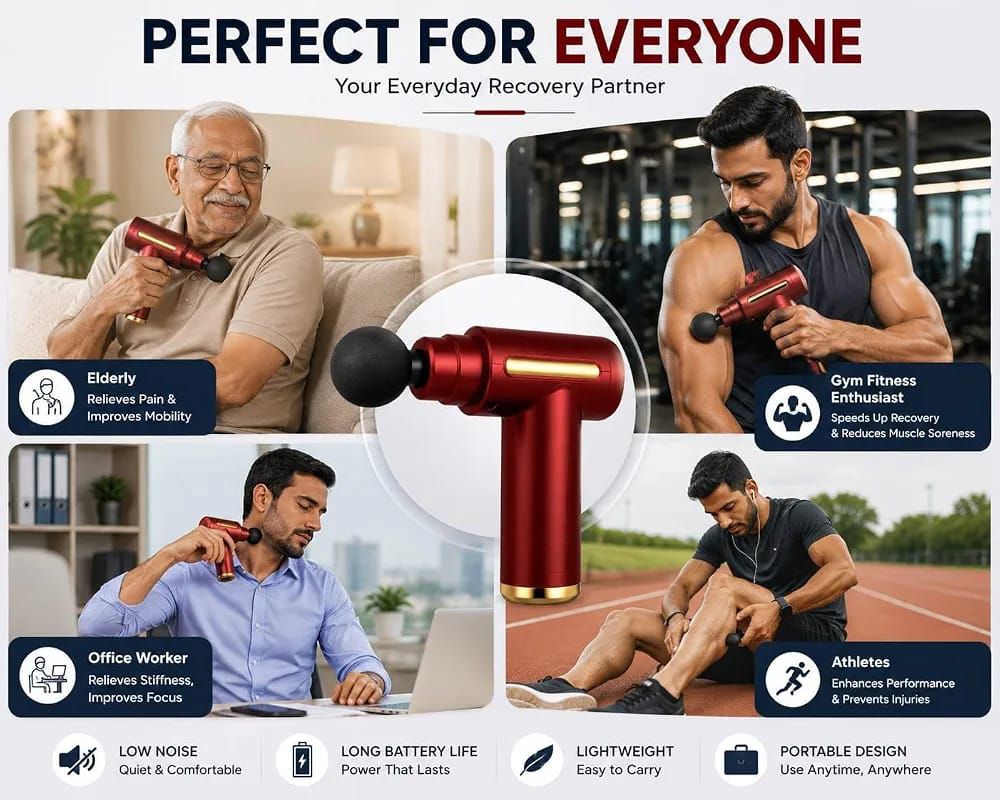 Professional Massager Gun With 4 Massage Heads