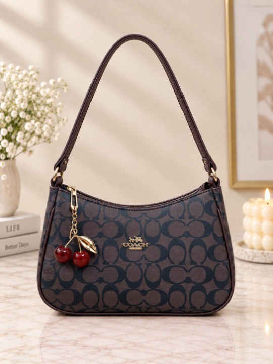 Coach Cherry Bag Curved Shoulder Bag Stylish Designer Handbag Accessory