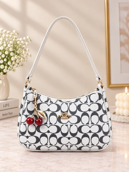 Coach Cherry Bag Curved Shoulder Bag Stylish Designer Handbag Accessory